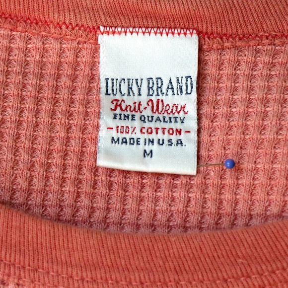 Vintage Lucky Brand cotton ribbed knit thermal top in waffle weave - Picture 7 of 9